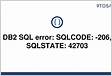 DB2 SQL error SQLCODE -206, SQLSTATE